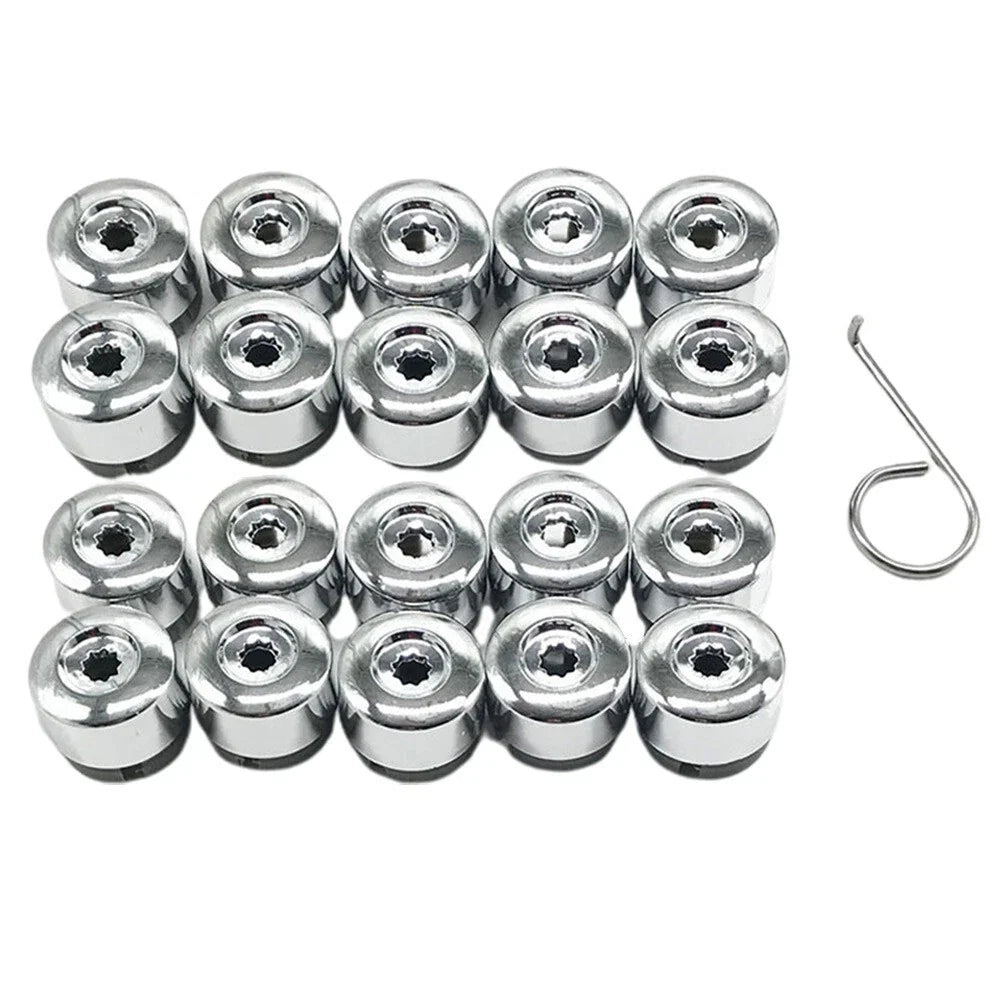 20 x Silver Car Tire Screw Covers