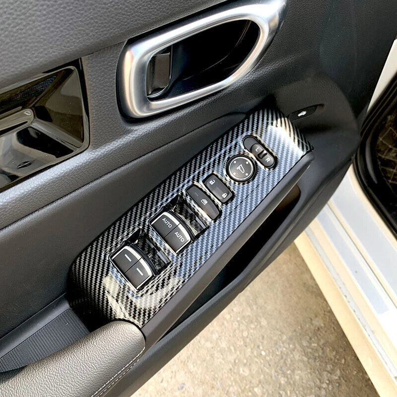 4Pcs Carbon Fiber Window Switch Cover Trim for Honda Civic (2022–2024)