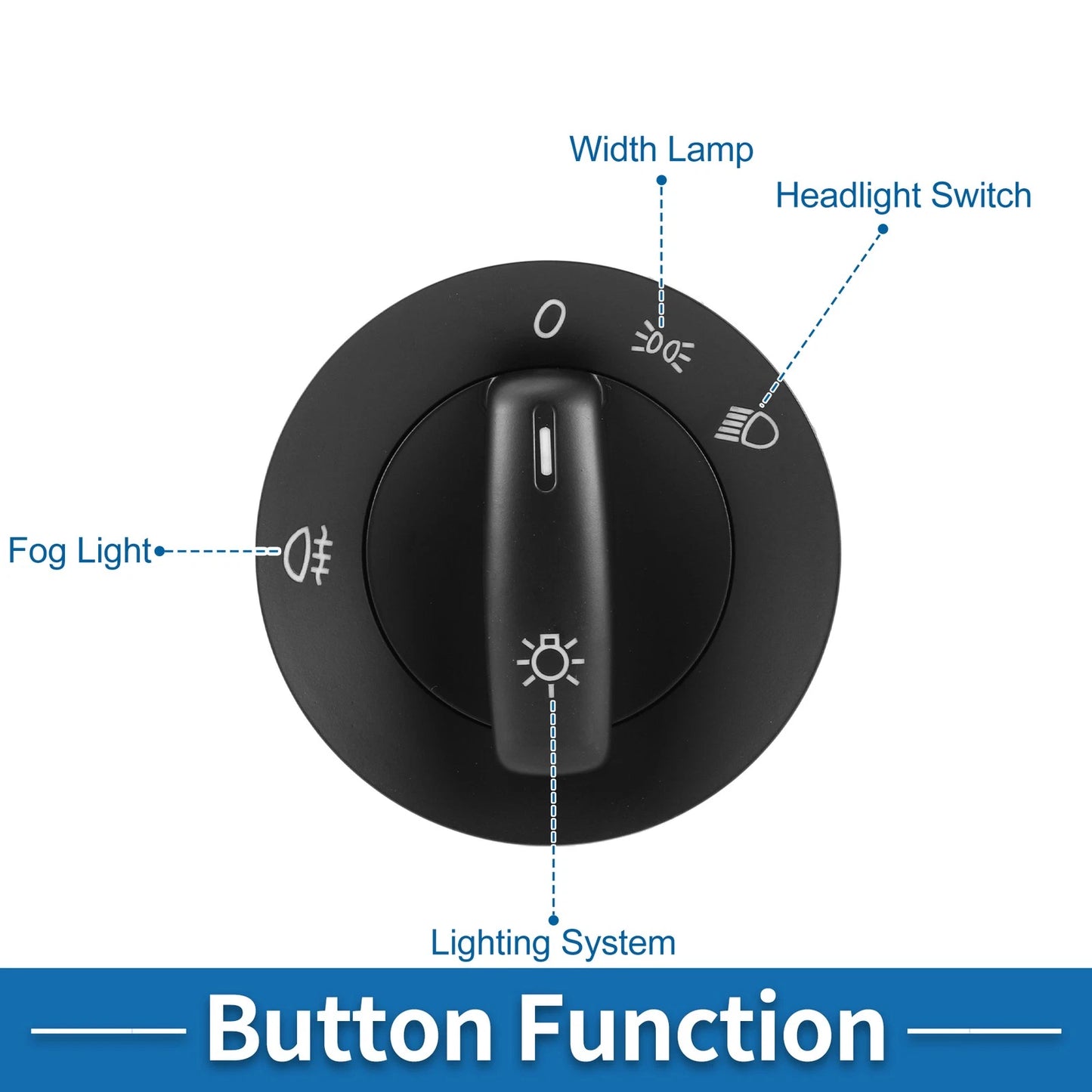 Headlight Switch No.1T0941431B for Volkswagen Caddy (2004–2008) Black