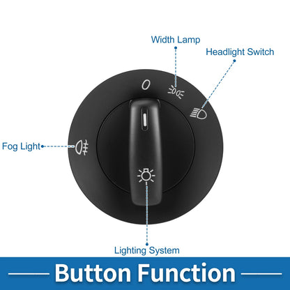 Headlight Switch No.1T0941431B for Volkswagen Caddy (2004–2008) Black
