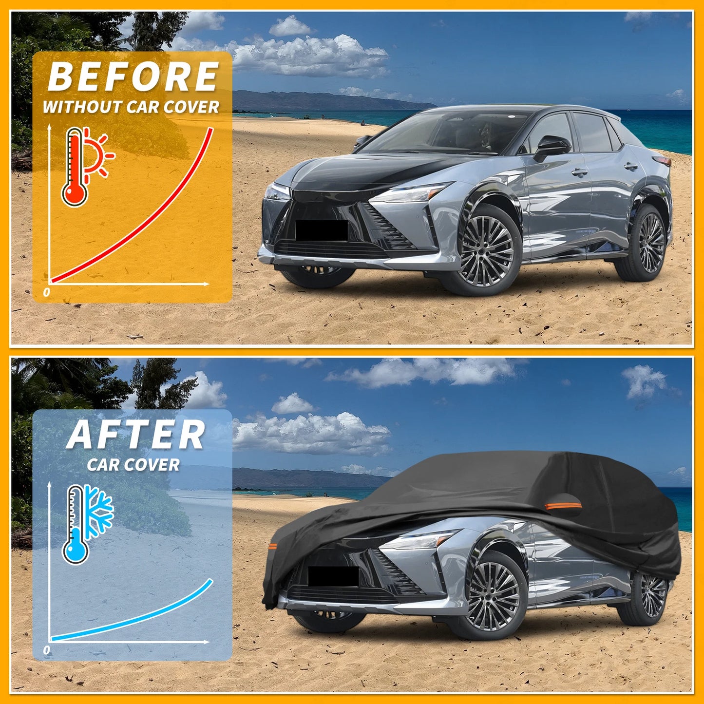 Waterproof Car Cover for Lexus RZ (2023–2023) 190T-PU with Zipper