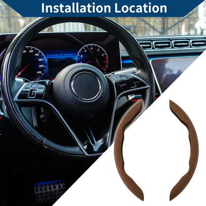 Set of 2 Rubber Steering Wheel Covers for Car (Light Brown)