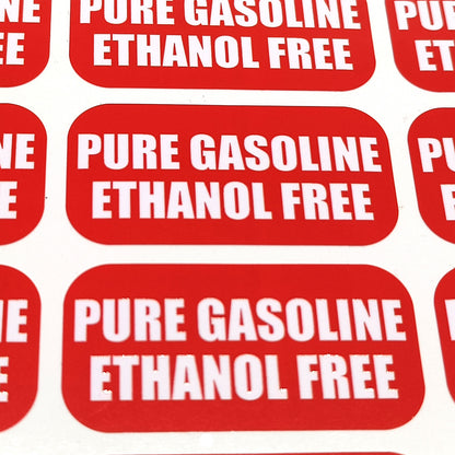 24-Pack Gasoline Ethanol Free Stickers for Fuel Tanks