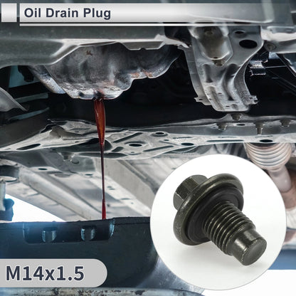 Set of 1 M14x1.5 Engine Oil Drain Plug with O Ring for Car Motorcycle