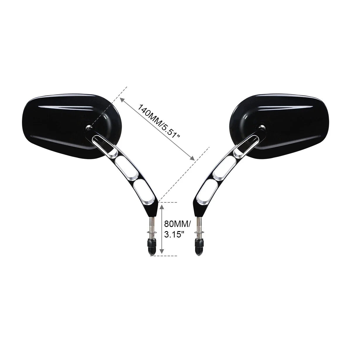 8mm Rear Black View Mirrors for Harley Touring Road King Street Glide Ultra