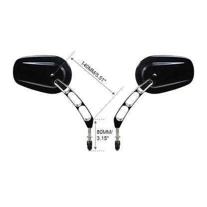 8mm Rear Black View Mirrors for Harley Touring Road King Street Glide Ultra