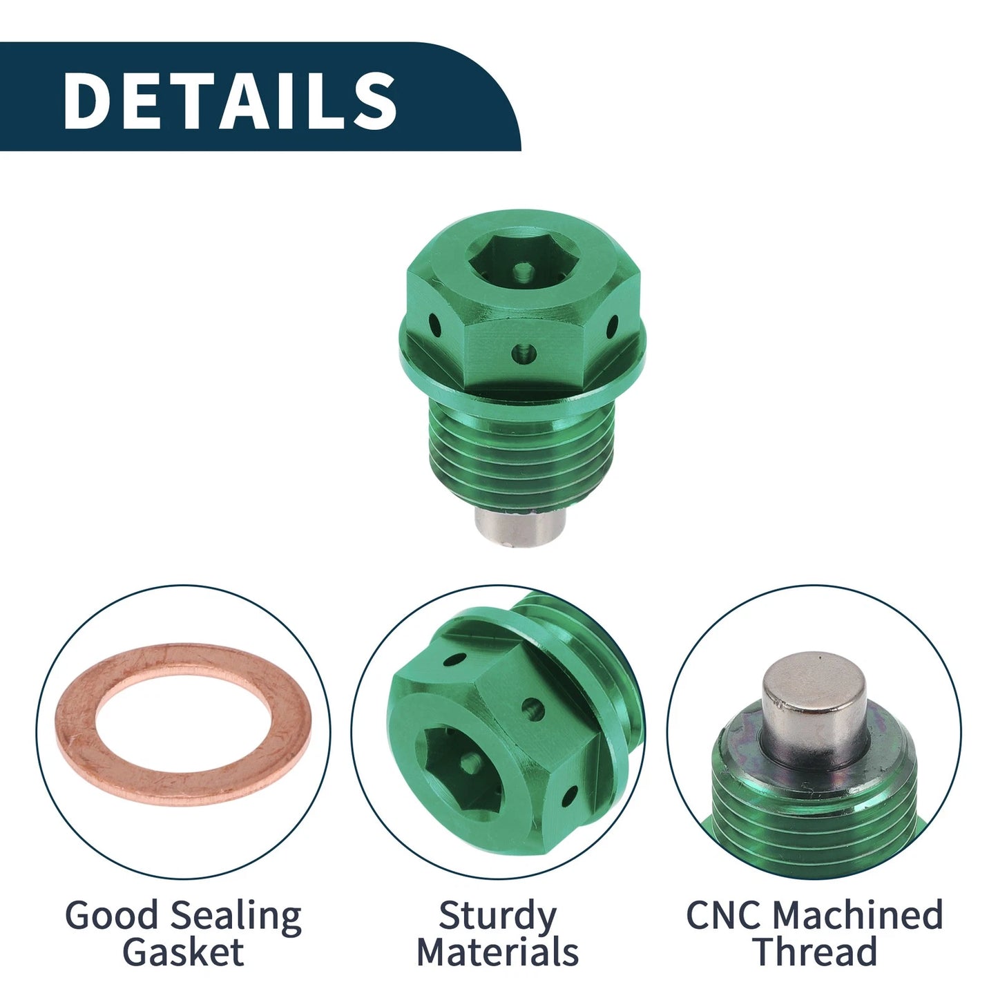 M16x1.5 Magnetic Oil Drain Plug Titanium Alloy for Universal Applications