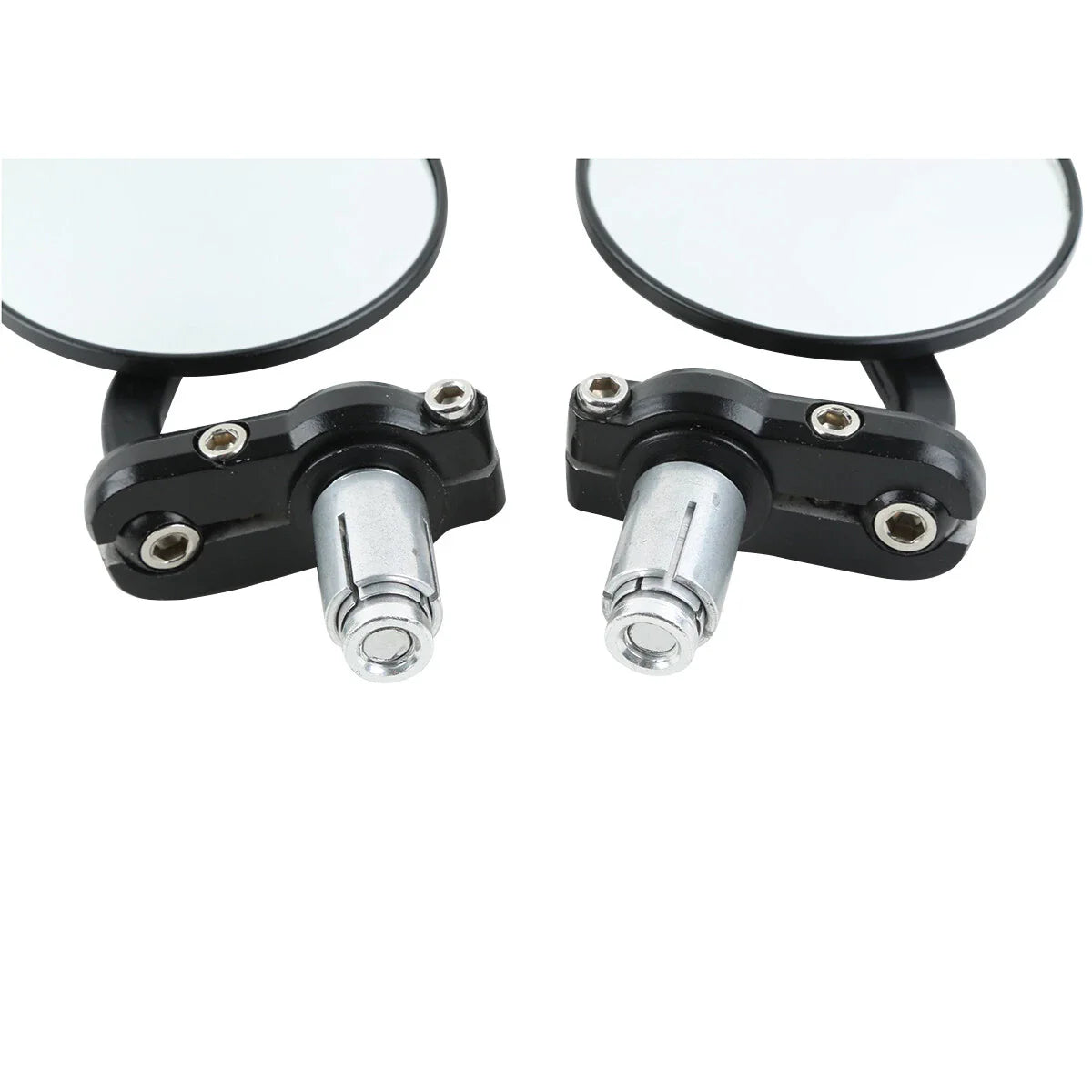 7/8" Motorcycle Rear View Black Handle Bar End Mirrors