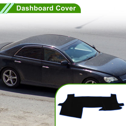 Dashboard Cover for Toyota Mark X 130 Series (2009–2019) Black Blue Non-Slip