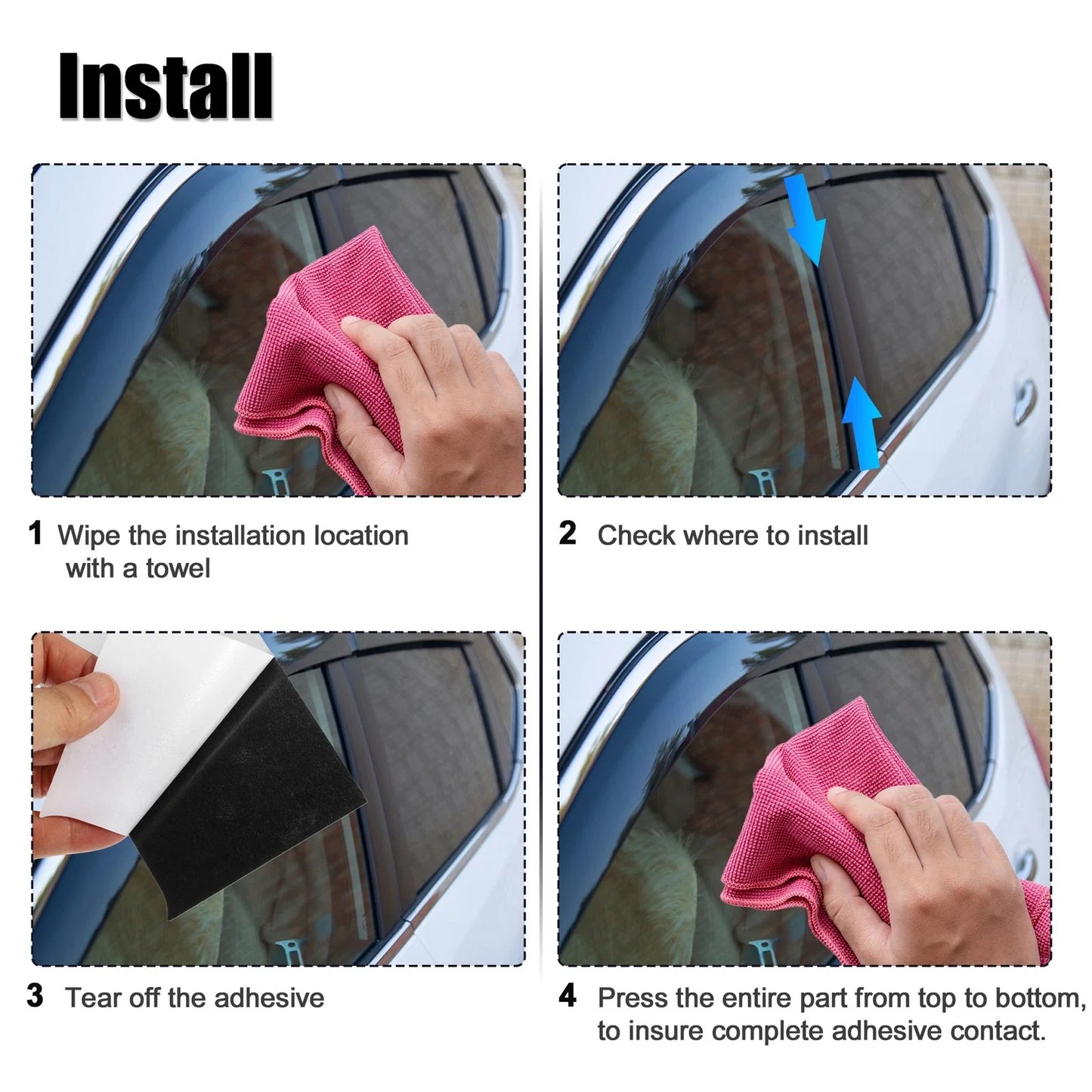 4 x Car Door Cover Trim Pillar Post Stickers for Dodge Ram (2010-2023)