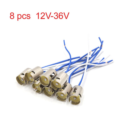 8X BA15s Turn Signal Light Bulb Wiring Harness Socket for Car (DC 12V-36V)