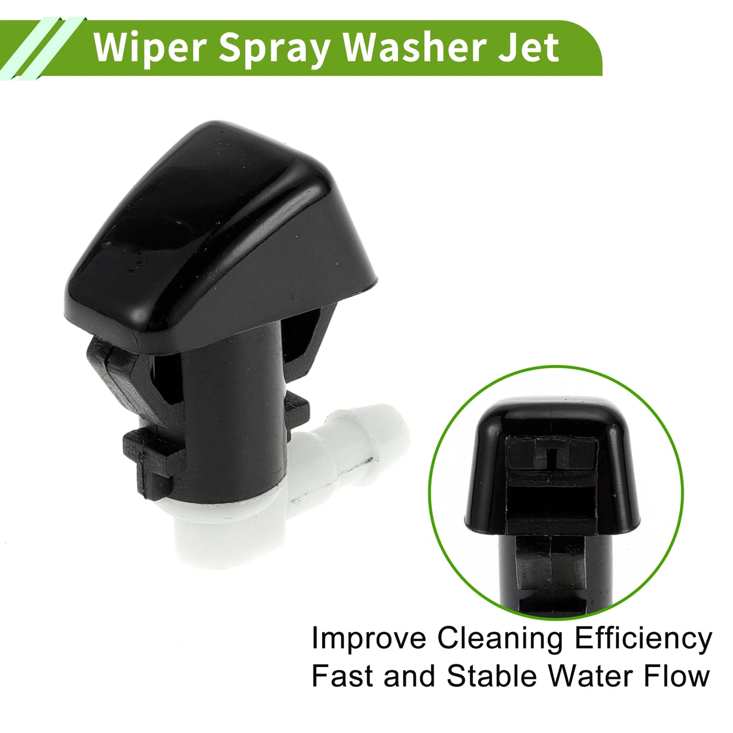 2X Windshield Washer Nozzle with Y Hose Connector for Ford Edge (2011–2015)