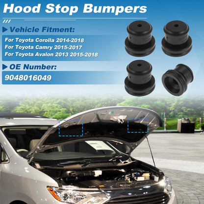 Set of 4 Hood Bump Stop Rubber Bumper Cushions for Toyota Corolla (2014–2018) 9048016049