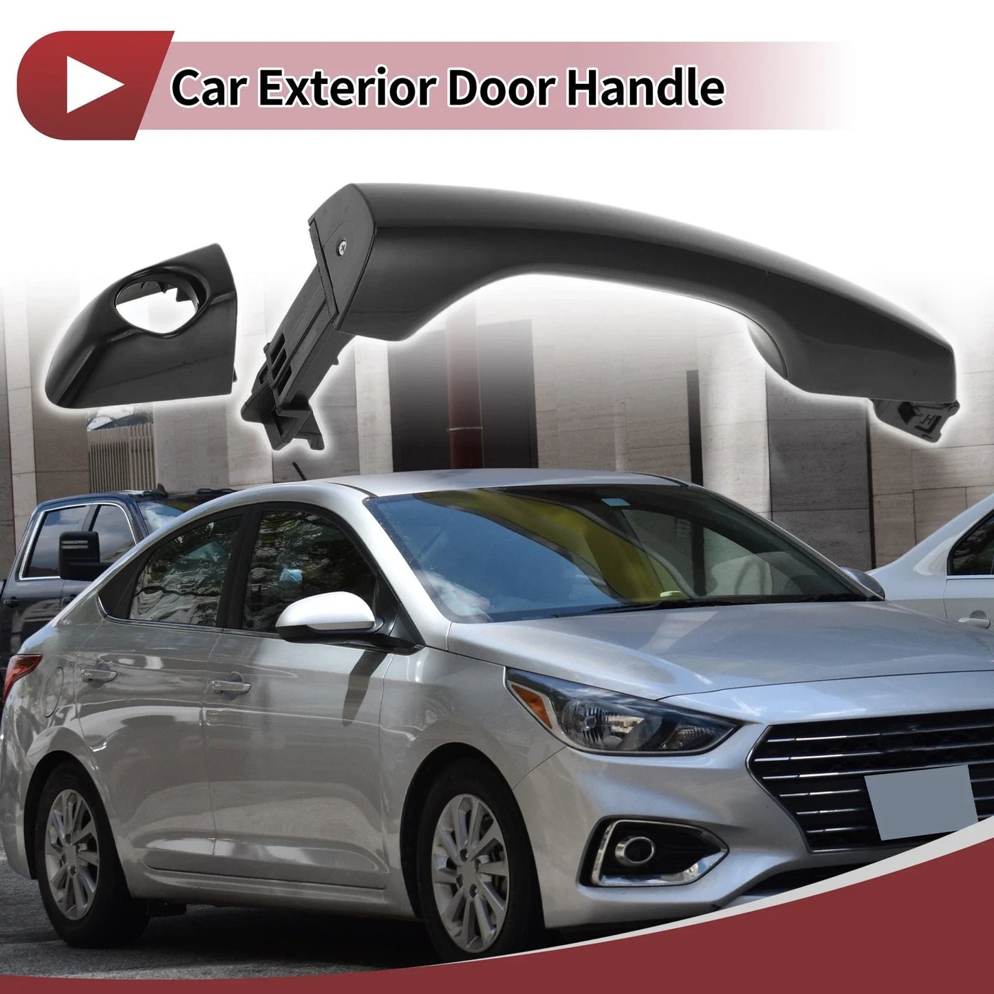 Car Door Handle Grip for Hyundai Elantra Sedan Front Left (2010-2015) Black