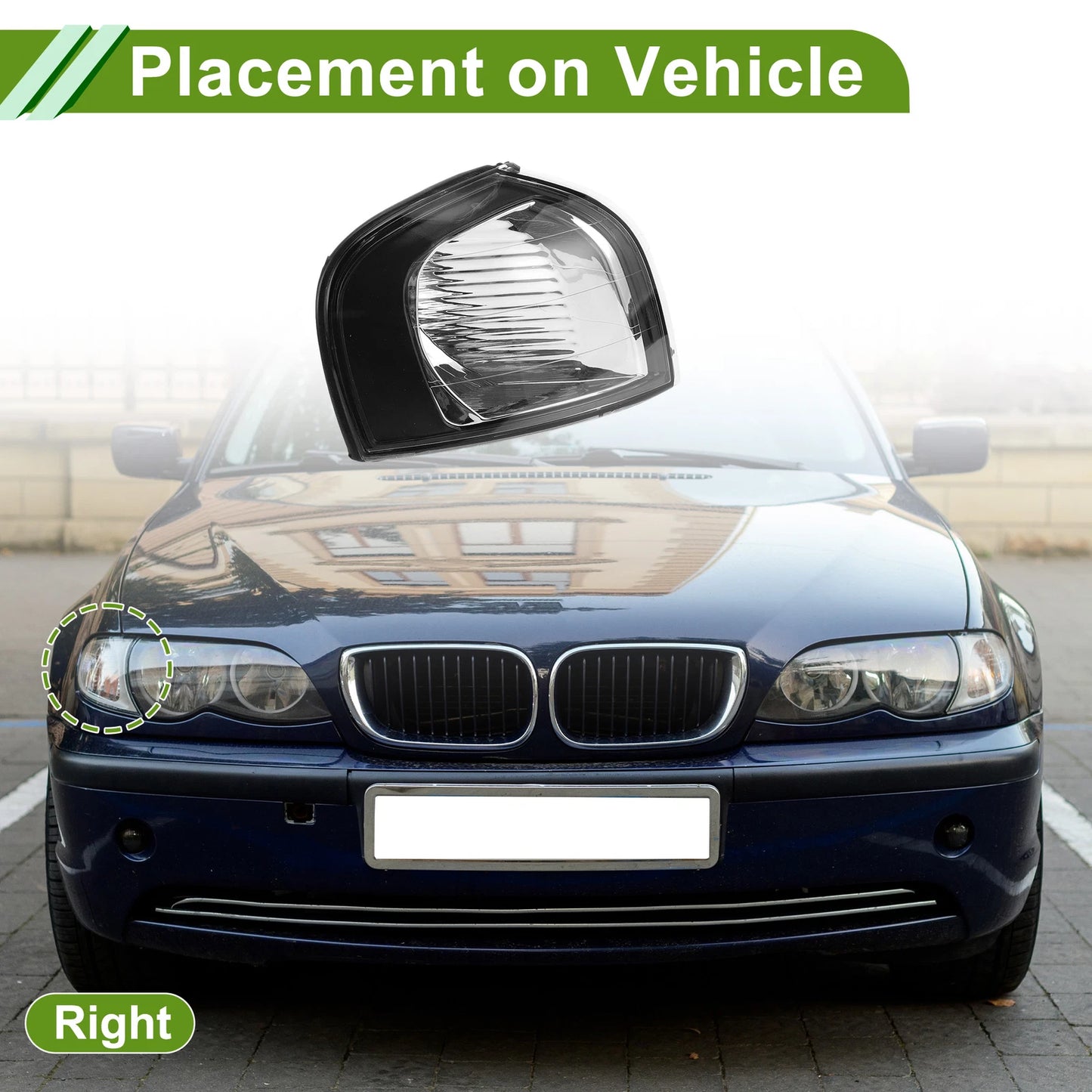 1Pc Right Corner Signal Light Cover for Volvo S80 (1999–2006) No. 30655423
