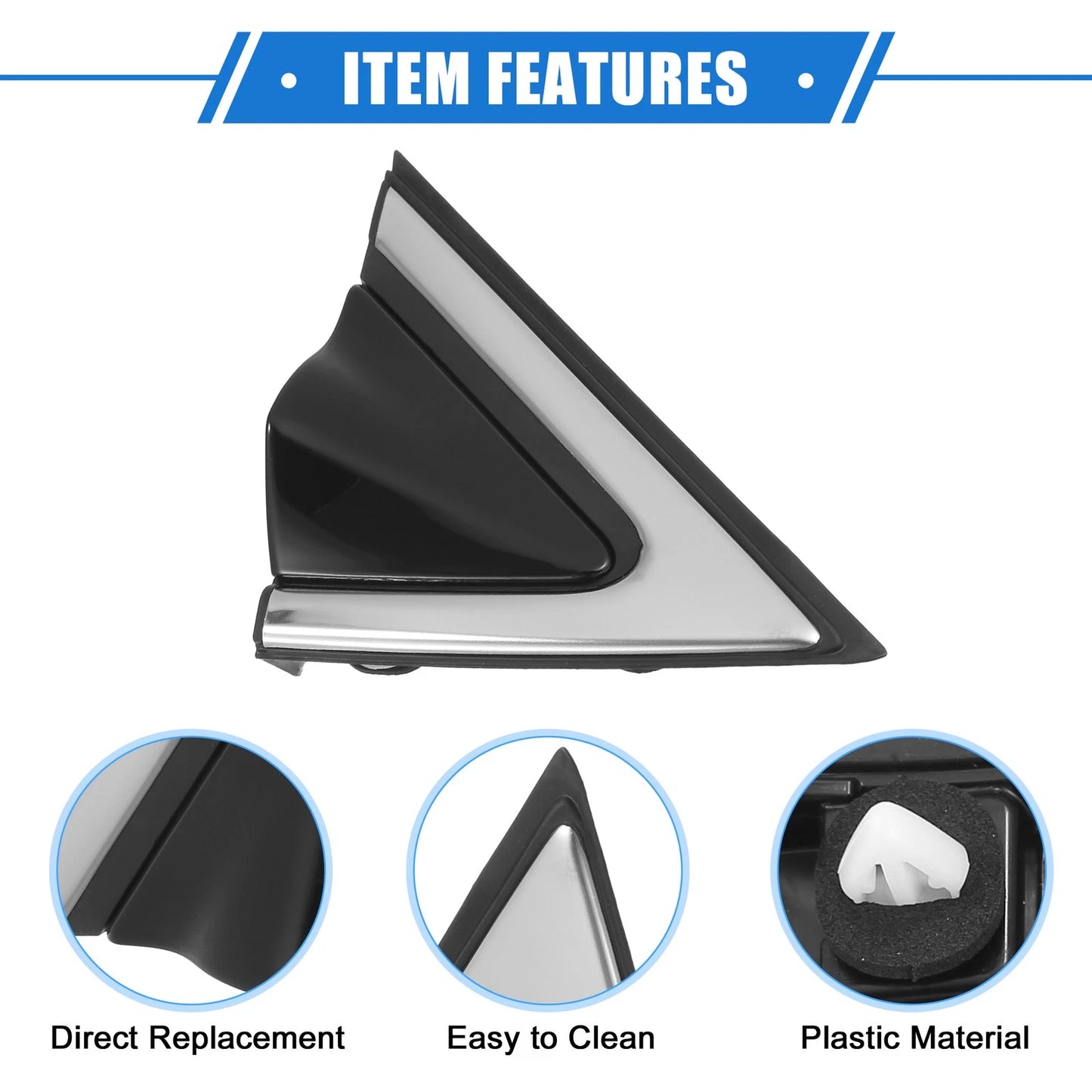 Right Mirror Corner Triangle Fender Cover for Hyundai Santa Fe (2013–2018) No. 861902W000