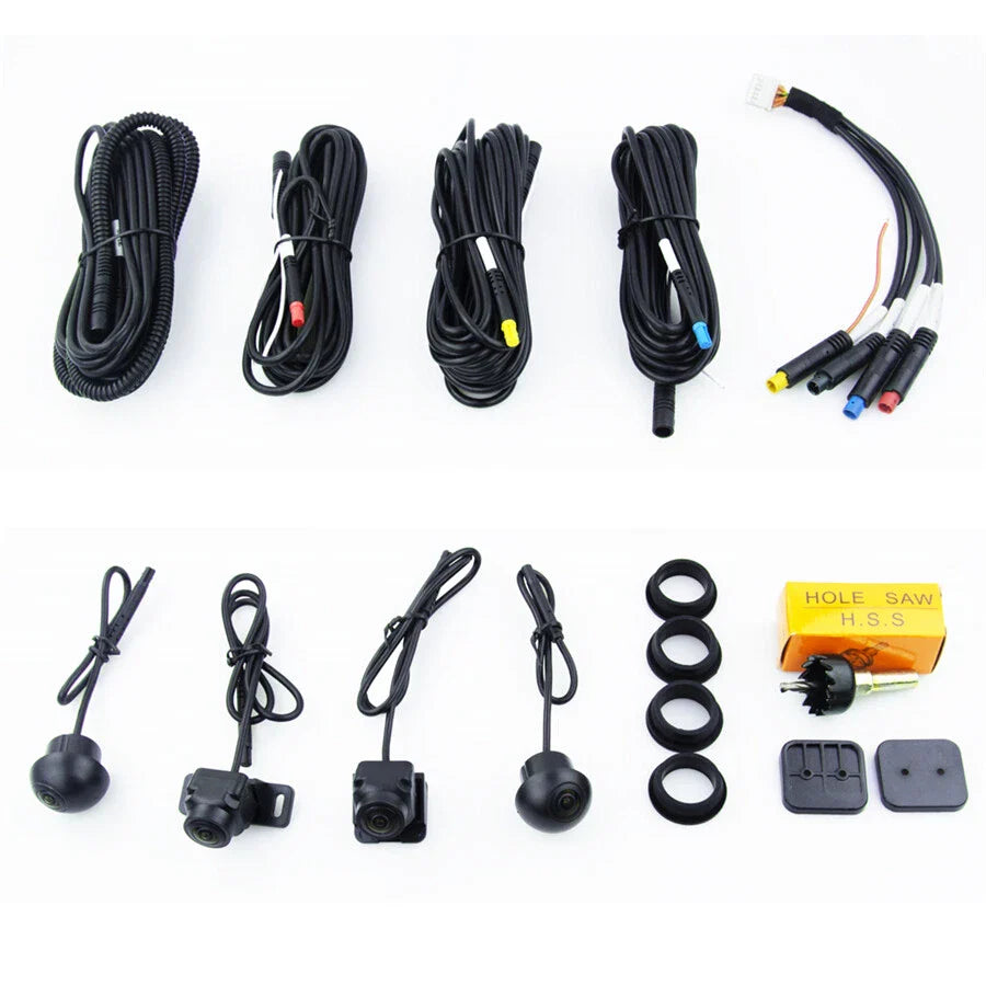 360° Panoramic 4-Way Parking Reverse Camera for Car Stereo - Waterproof