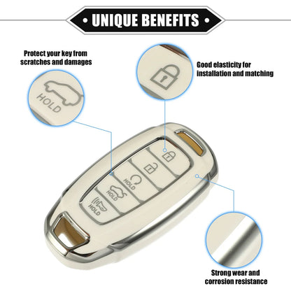 5 x Remote Keyless Key Fob Case Cover for Hyundai Elantra (2011-2016)