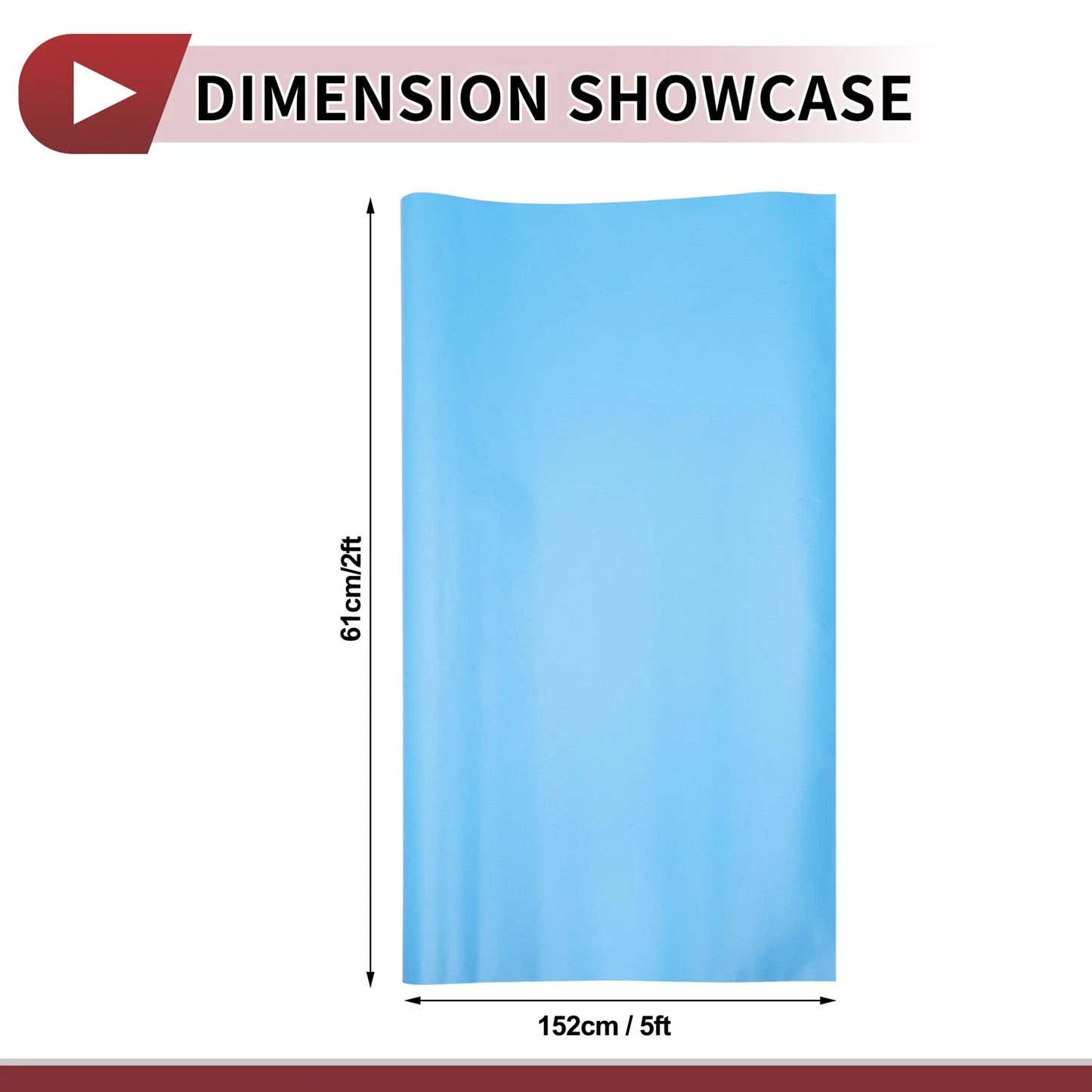 Matte Light Blue Vinyl Wrap Film 61x152cm for Universal Fit (2ft x 5ft)