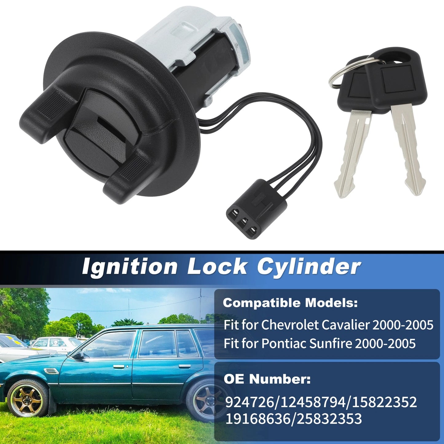 Ignition Lock Cylinder for Chevrolet Cavalier, Pontiac Sunfire (2000–2005)