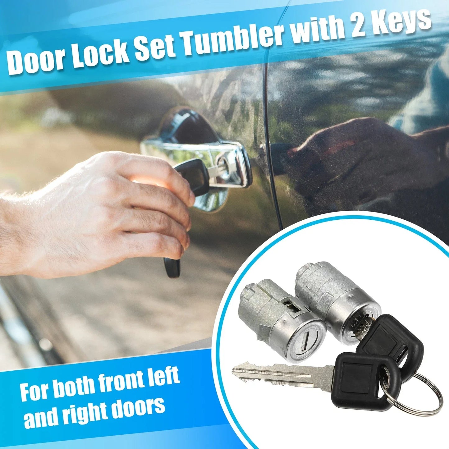 Door Lock Cylinder 1 Pair for Chevrolet GMC (2010-2015)