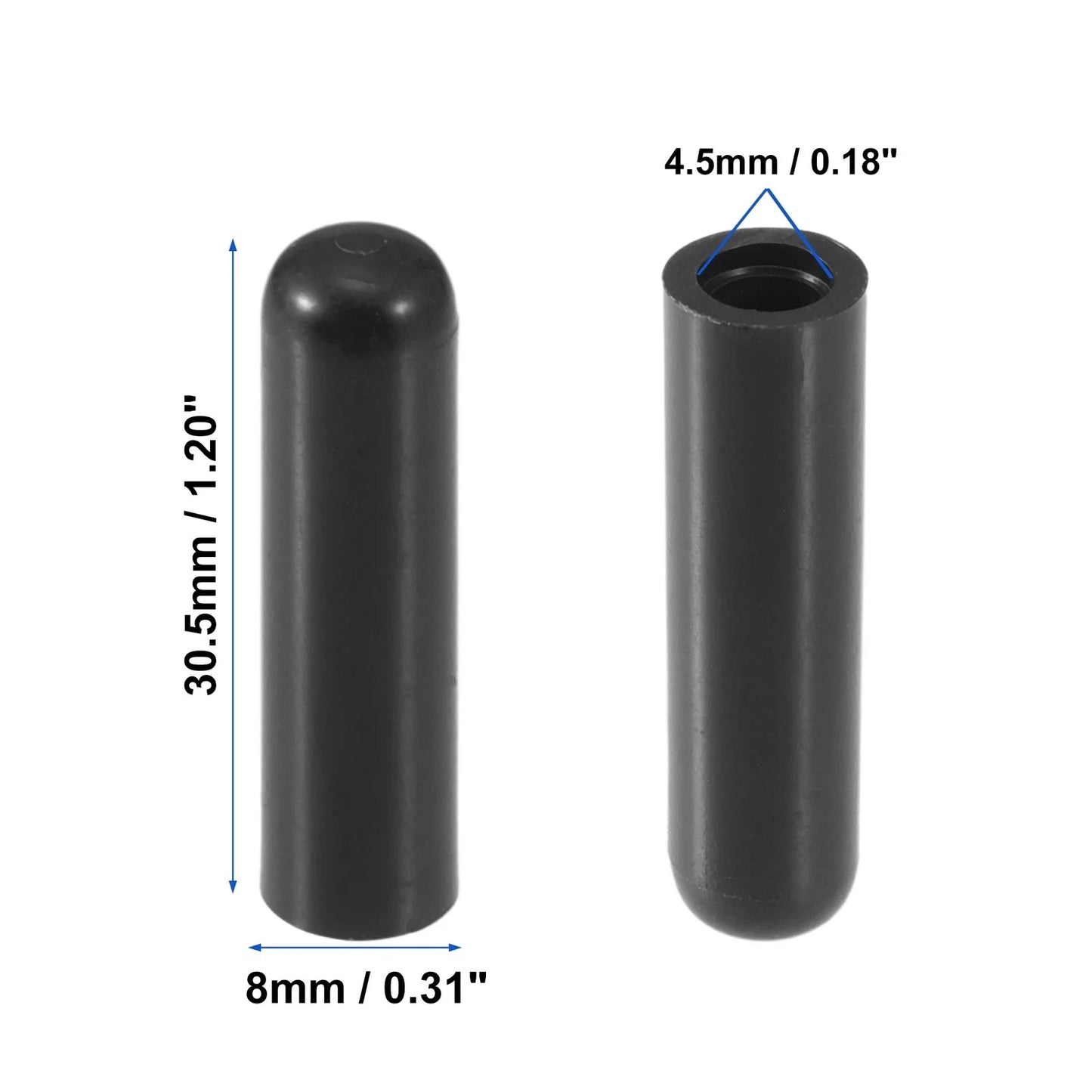 2pcs Door Lock Rod Knob Black for BMW 328i (2007-2013)