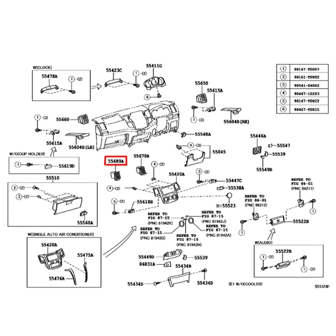 Air Vent Trim for Toyota Hilux Vigo MK7 KUN26 (2005–2015) Left Side
