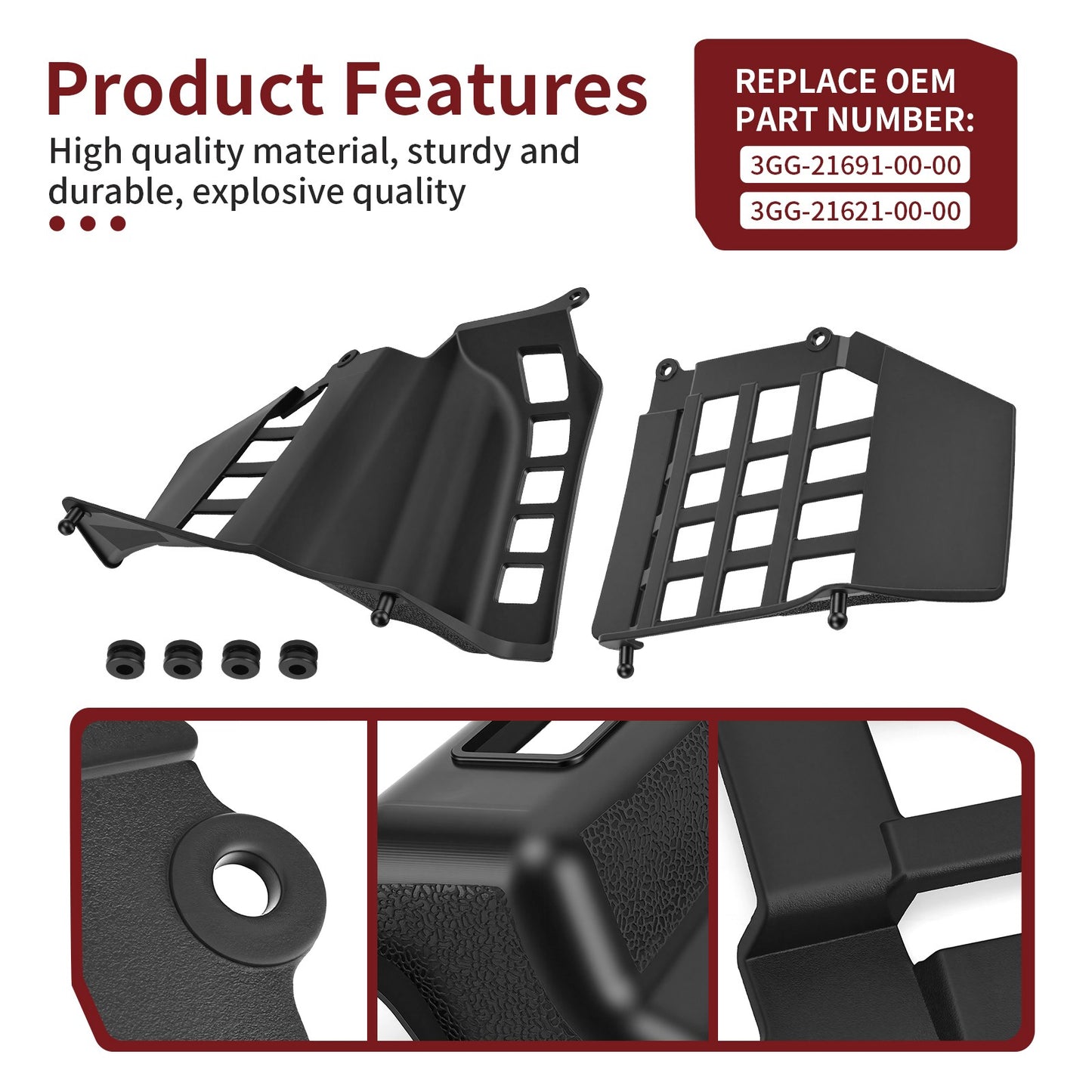 Heel Guards for Yamaha Blaster 350 (1987–2006) - Black ABS