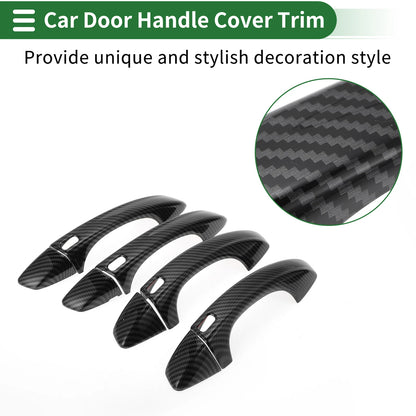 4 Door Handle Cover Trim for VW Golf (2013–2020) Carbon Fiber Black