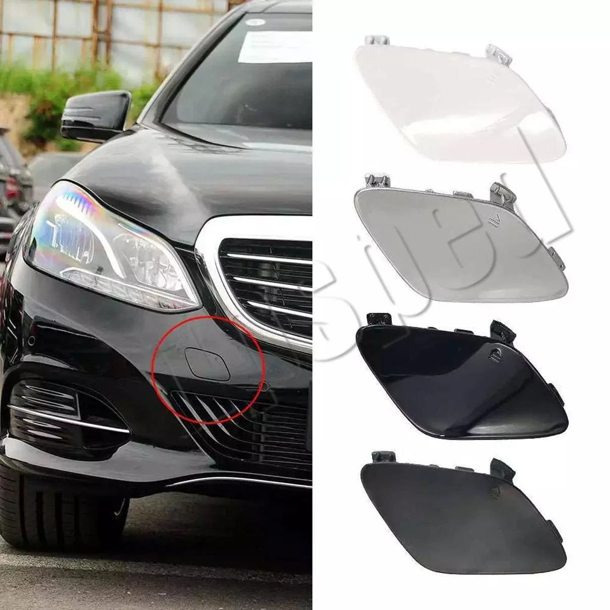 Front Bumper Tow Hook Eye Cover Cap for Mercedes E-class W212 (2013–2015)