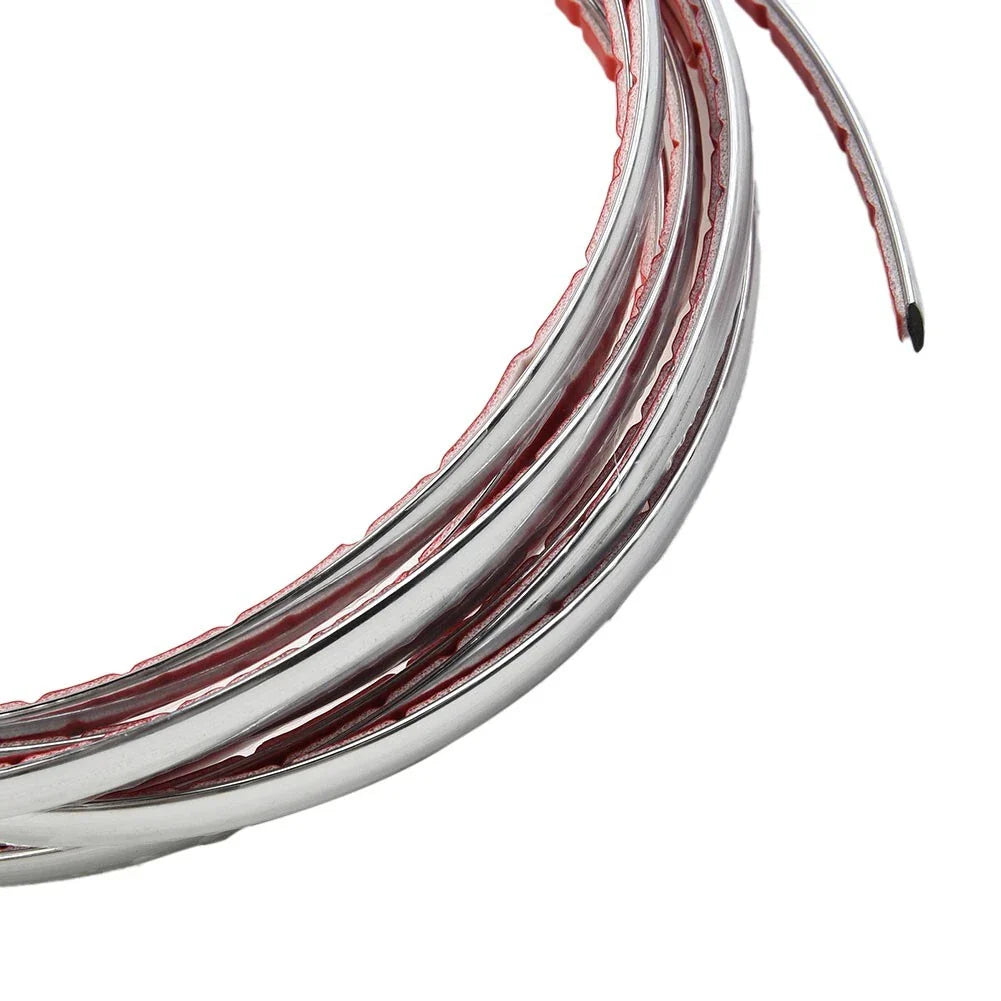 Silver Strips 6mm3m Car Door Edge Bumper Moulding Trim Decor