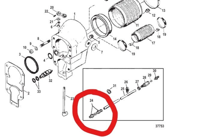 Speedometer Coupling Connector Kit for MerCruiser Alpha Gen 2 (1991–1996)