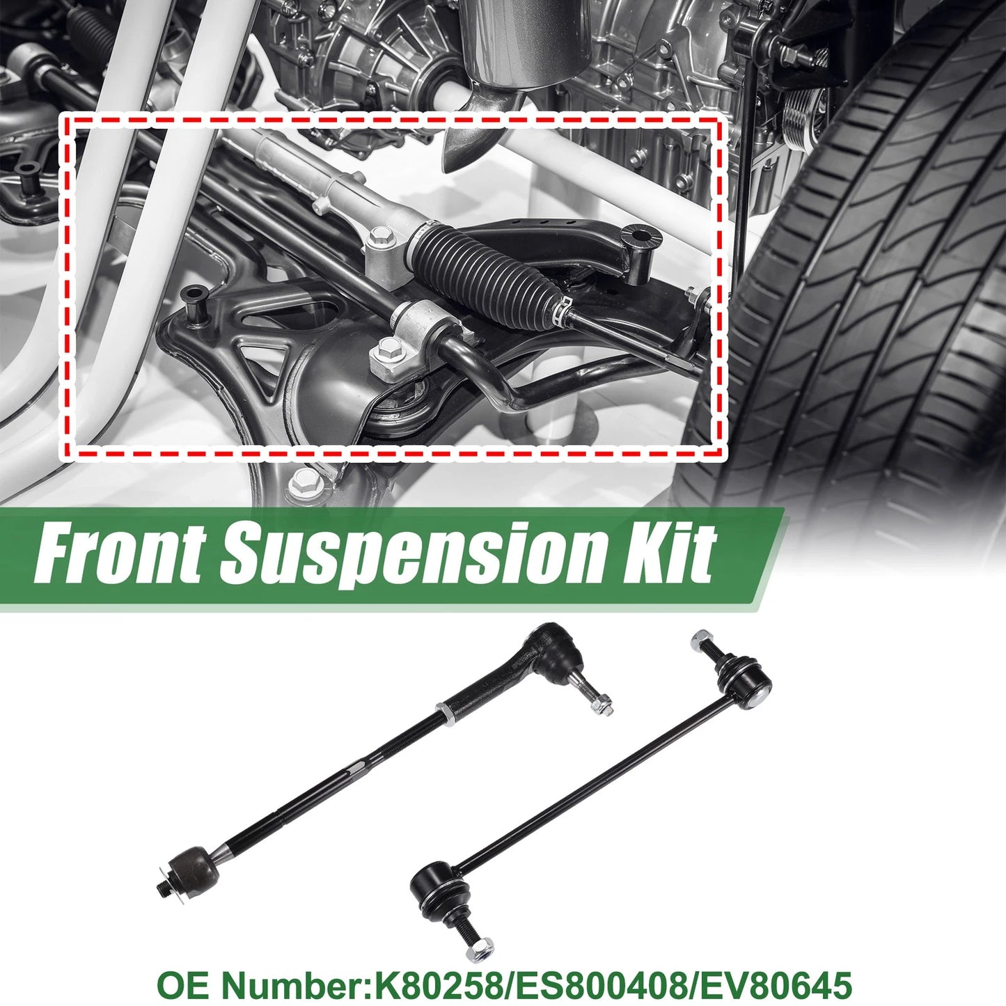 6pcs Front Suspension Kit Tie Rod End for Dodge Caliber (2007–2012) No.K80258/ES800408