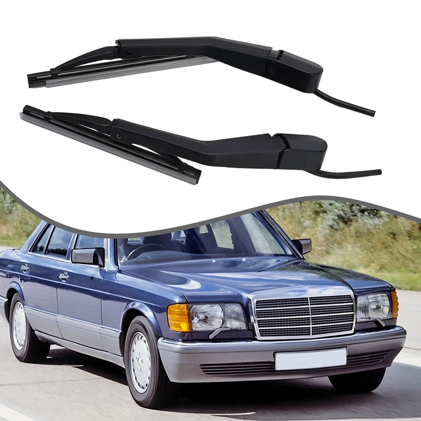 Headlight Wiper 2 x for Mercedes W126 (1979–1991)