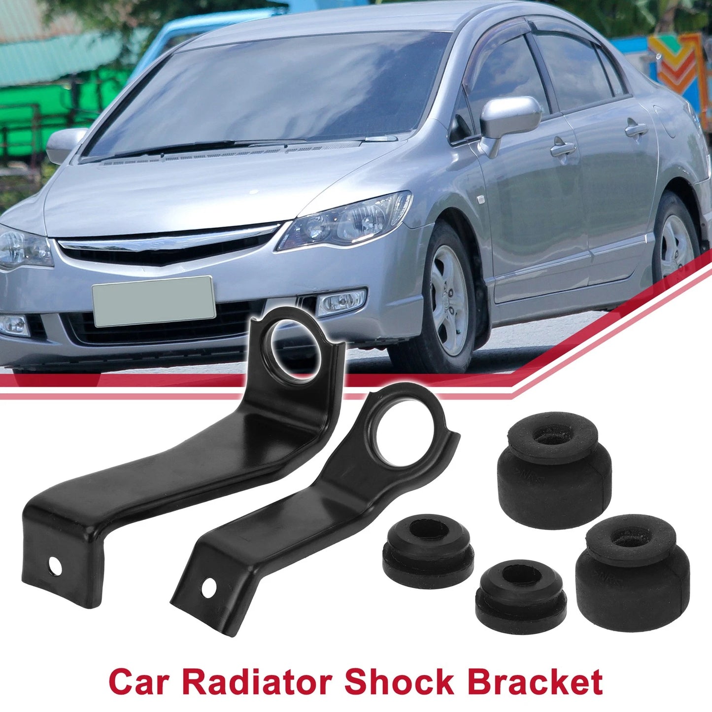 Set of 2 Radiator Shock Bracket Bushings for Honda Civic (No. 197015AAA00)