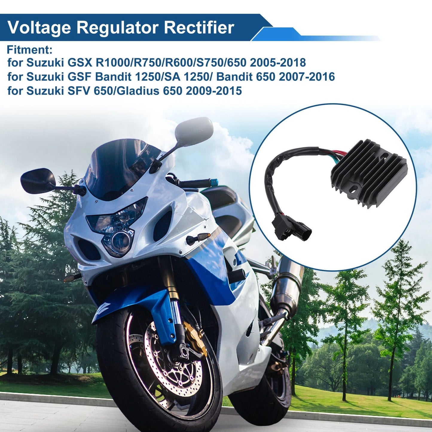 Voltage Regulator Rectifier for Suzuki GSX-R1000/R750/R600/S750/S650 (2001–2023)