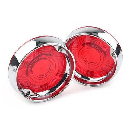 3-1/4" Turn Signal Bezels Red Lens Covers for Harley Touring Road King (2009-2023)