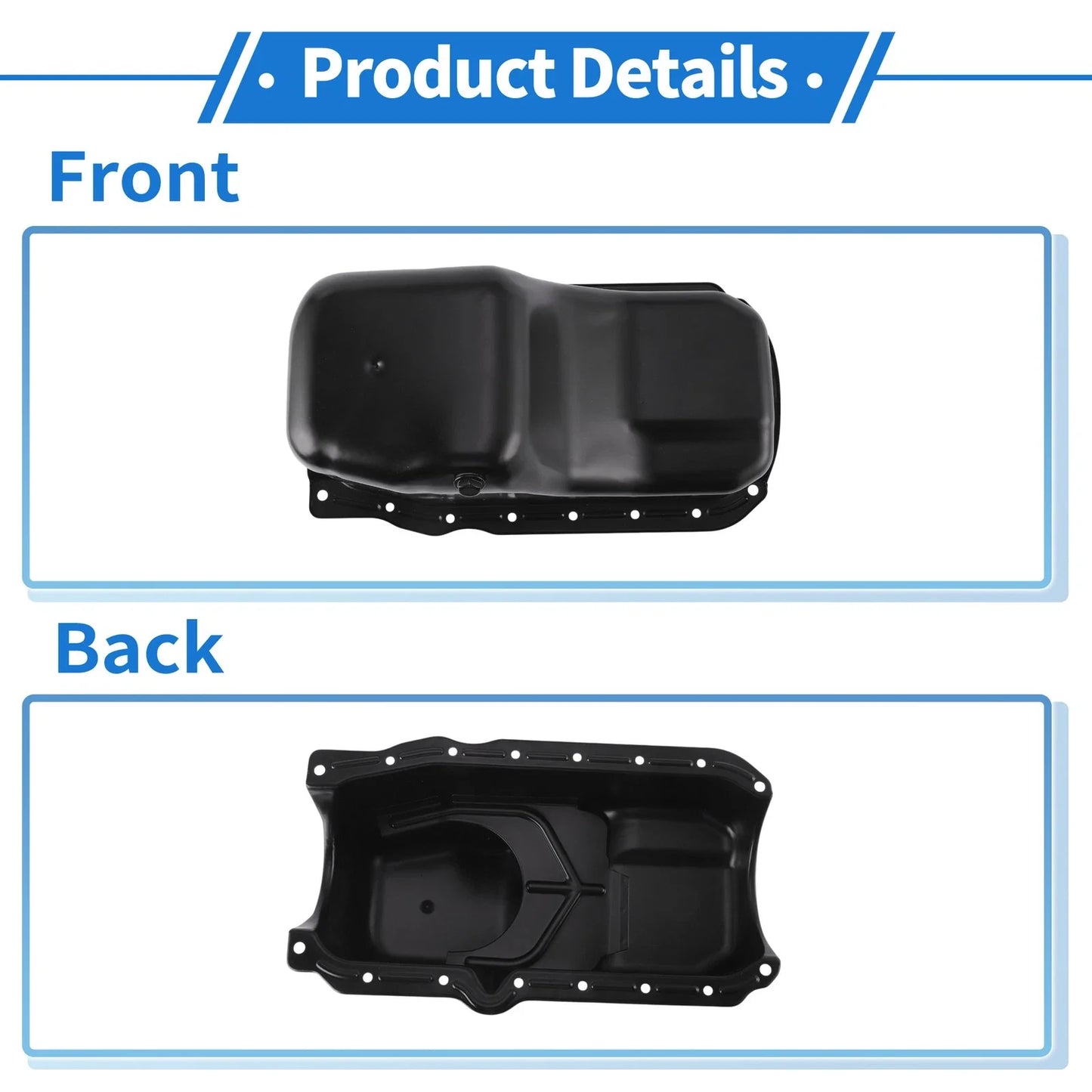 Engine Oil Pan for Chevrolet Astro (1986-1995) - 1 x Iron Black