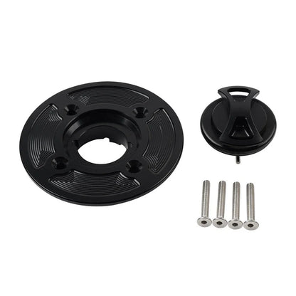 Black Fuel Gas Tank Cap Cover for APRILIA RSV1000 (2004-2008) Tuono V4R (2011-2017) RSV4 R