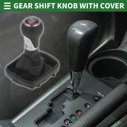 6 Speed Shift Knob with Cover for Audi A3 (2003–2013) Chrome Red Black