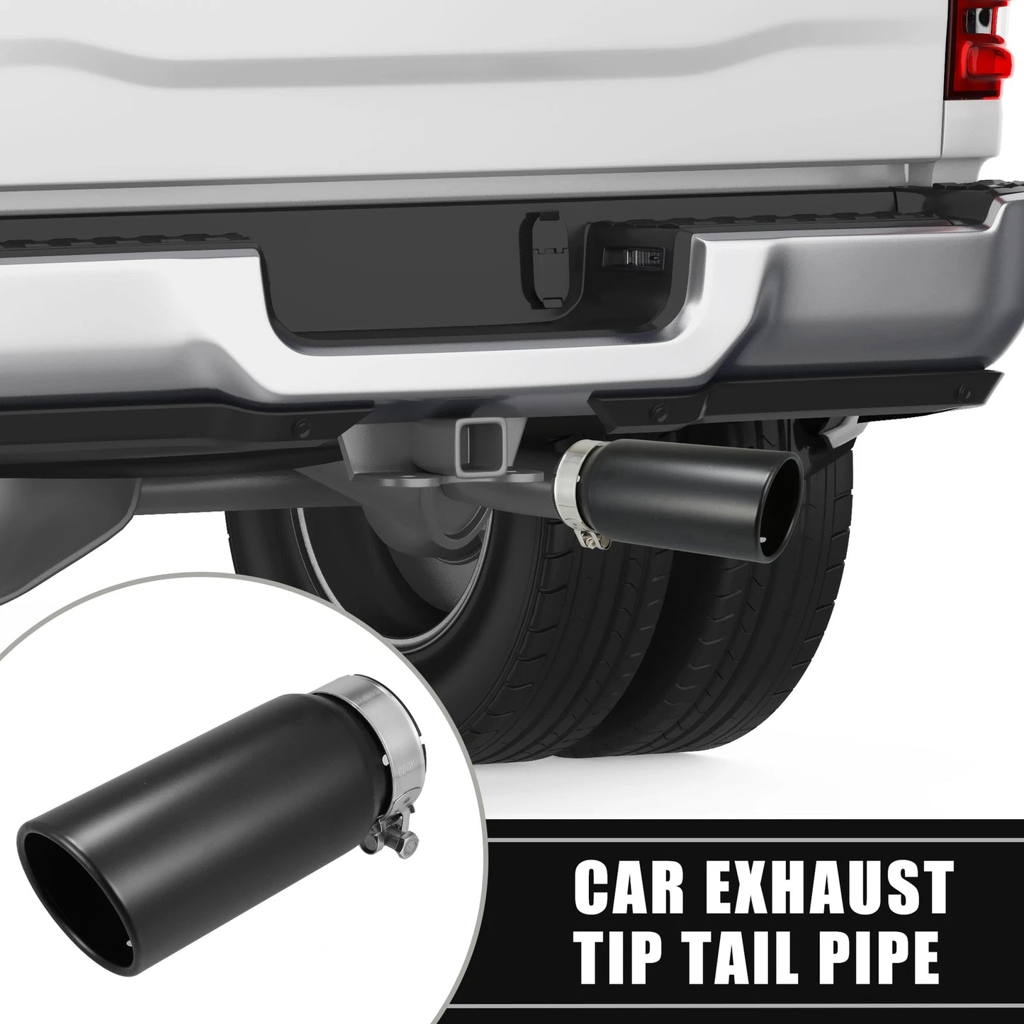 2.8" Inlet 8.5" Length Exhaust Tip Tailpipe for Toyota Tacoma (2005–2023) Black