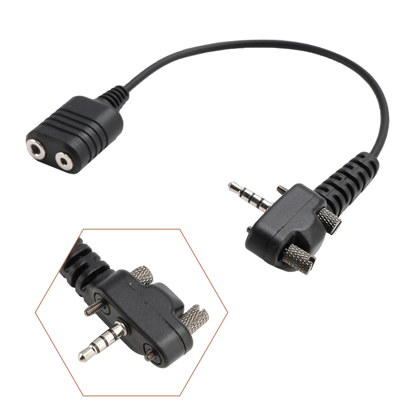 K Head 2Pin Headset Port Converter Cable for Baofeng UV9R BF-9700 BF-A58