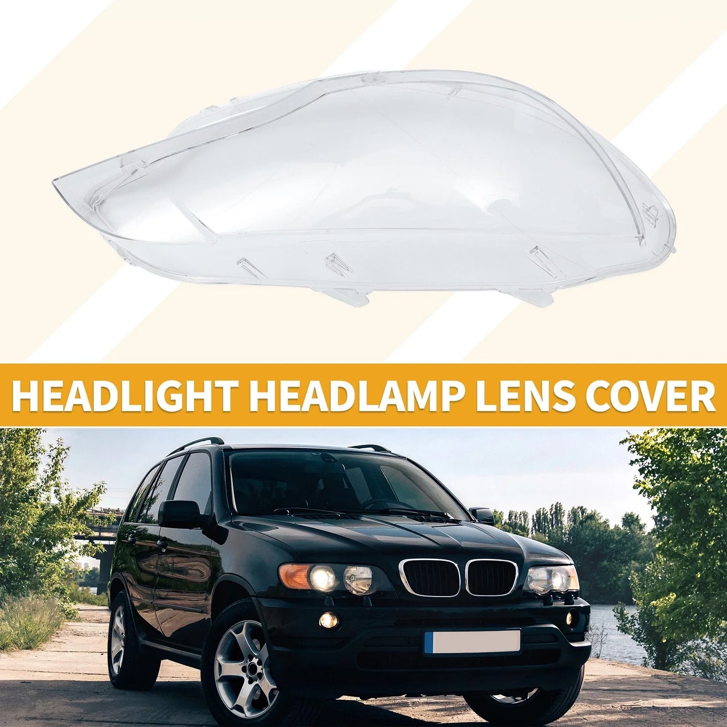 1 Pc Right Front Headlight Lens Cover for BMW X6 (2008-2014)