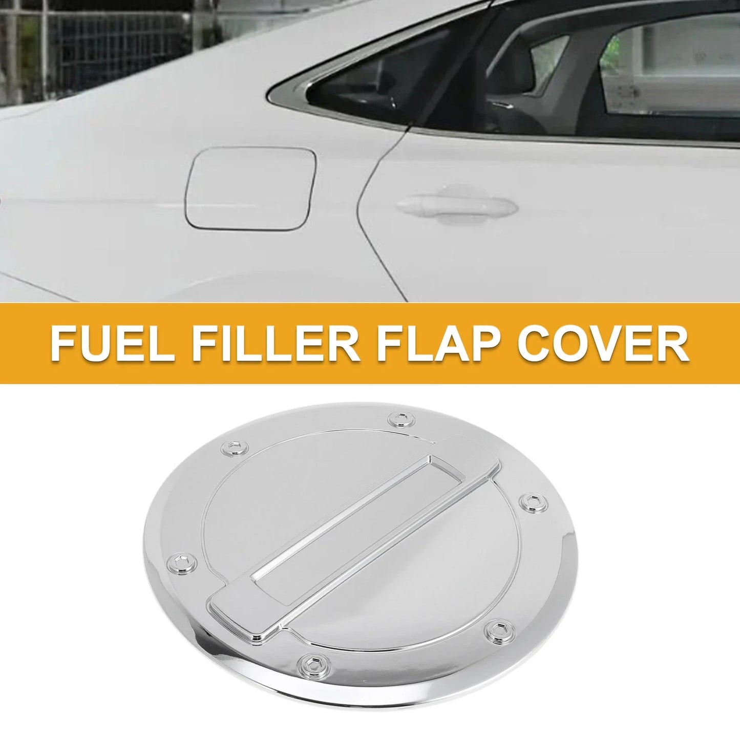 Fuel Tank Door Cap for Dodge Ram 2023-2025 Gas Tank Flap Chrome Silver Tone