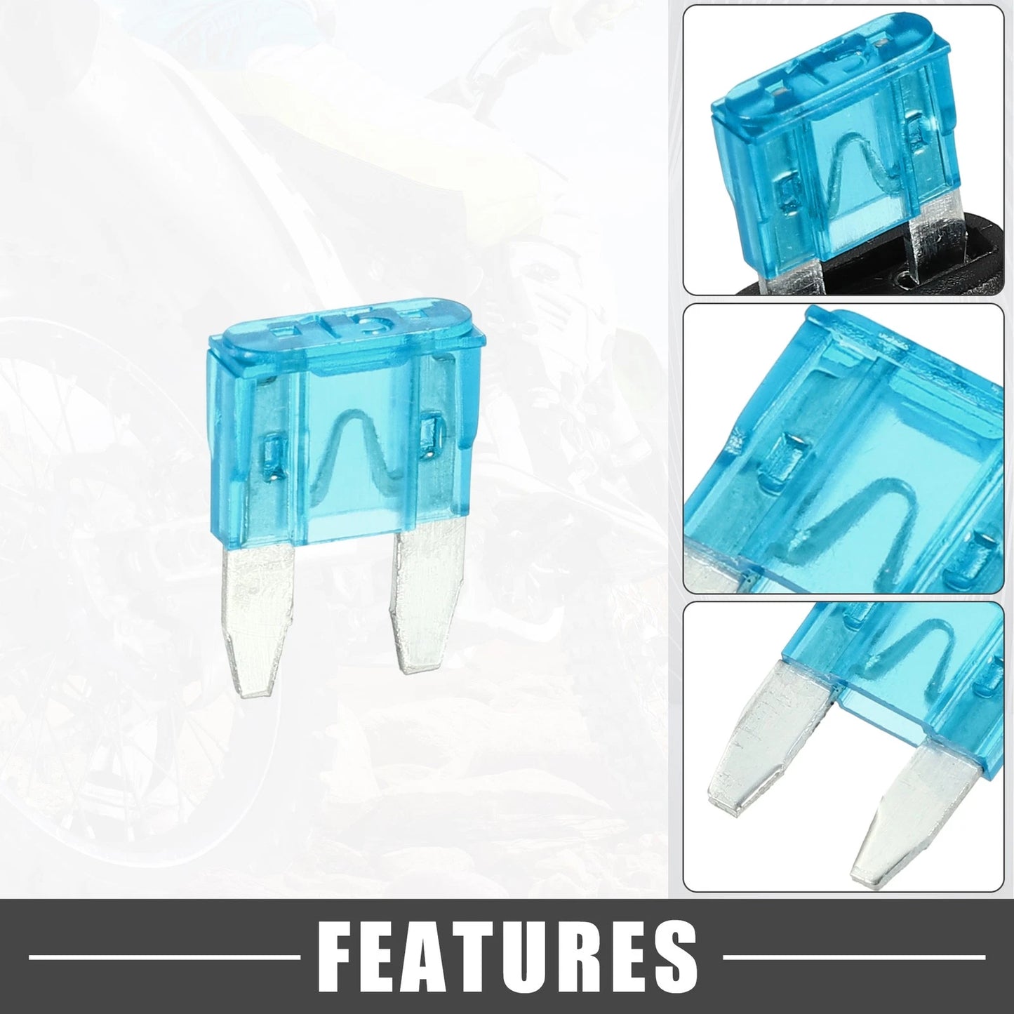 Set of 15A Mini Blade Fuses with 16 AWG Fuse Holder for Universal Use