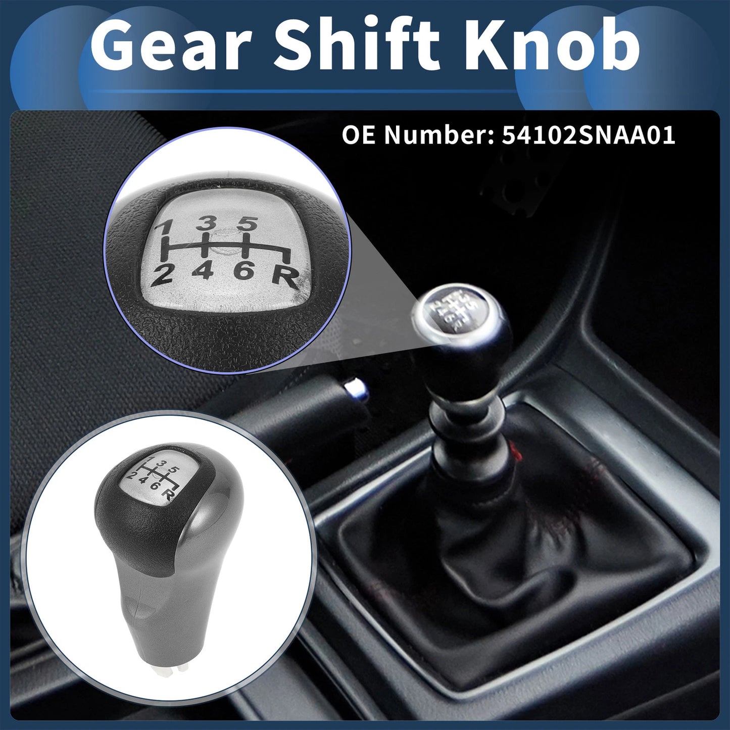 6 Speed Manual Gear Shift Knob No. 54102SNAA01 for Honda Civic (2006–2011)