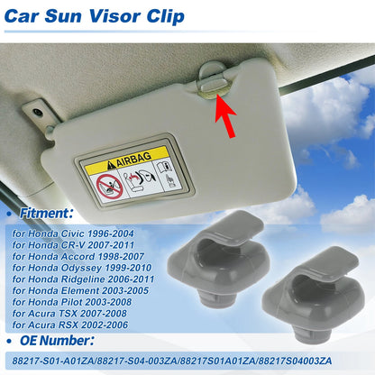 Sun Visor Clip for Honda Civic (1996–2004) Gray No. 88217-S01-A01ZA/88217-S04-003ZA