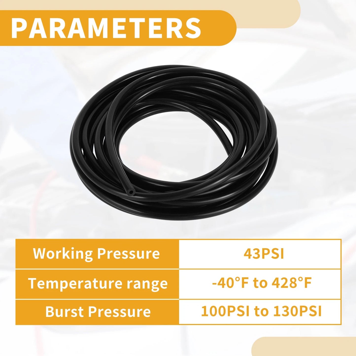 16.4FT 1/8" Silicone Vacuum Tubing Hose for Air and Water (3mm ID, 2mm Thick)