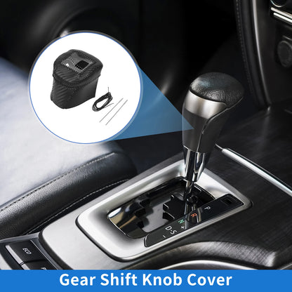 Gear Shift Knob Cover for Nissan Rogue (2021–2024) Black Carbon Fiber