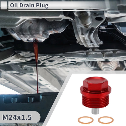 Set of 1 M24x1.5 Engine Oil Drain Plug with Gasket for Car Motorcycle Boat